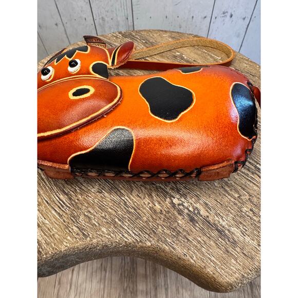 Genuine Leather Brown Cow Wristlet Wallet Leather Coin Purse NEW FAST SHIP - Picture 6 of 6